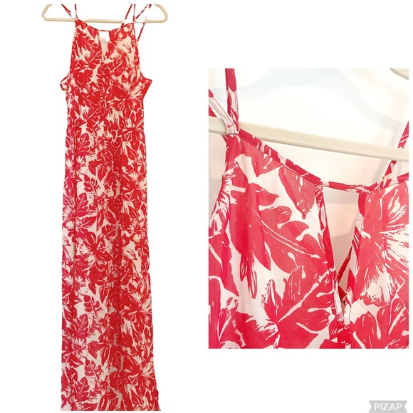 NEW Lucky Brand Tropical Palm Print Maxi Dress Size XL